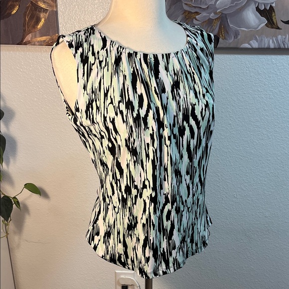 Calvin Klein Tops - Calvin Klein Abstract Black and White Blouse (small flaw)